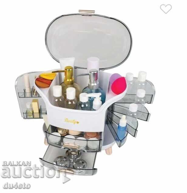 Organizator cosmetic cu capac și compartimente – 30x16x32 cm