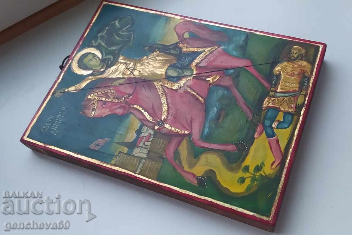 Livrarea Icoană Sf. Dimitrie pictată manual - Certificat