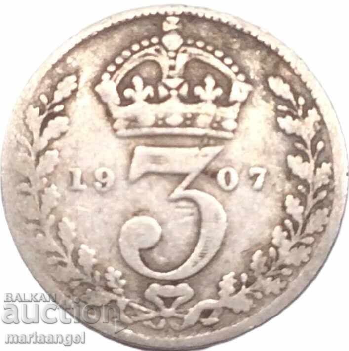 Παράδοση Μεγάλη Βρετανία 3 πένες 1907 Edward VII Silver Παράδοση Μεγάλη Βρετανία 3 πένες 1907 Edward VII Silver