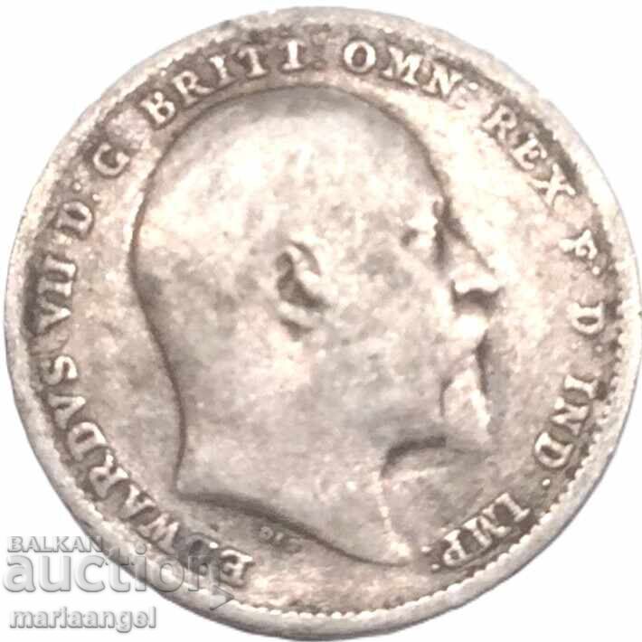 Μεγάλη Βρετανία 3 πένες 1907 Edward VII Silver Μεγάλη Βρετανία 3 πένες 1907 Edward VII Silver