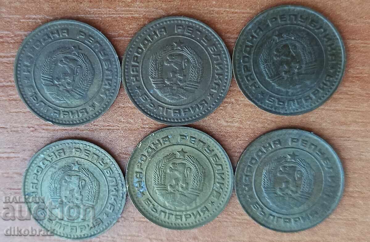 Licitație 1989 - 1 stotinka Bŭlgariya / 6 bucăți kh 8 €cenți/bucată