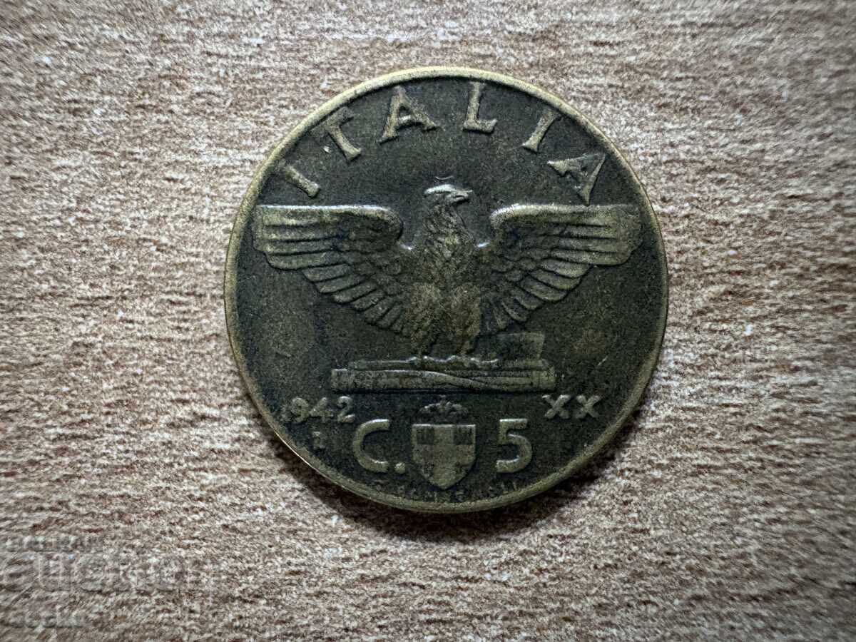 Италия - 5 чентезими (1942)