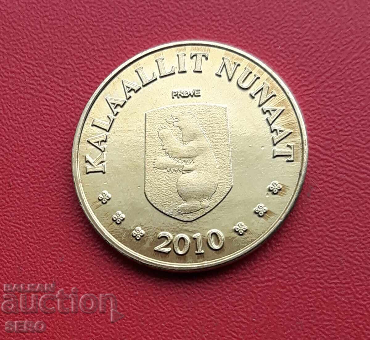 Гренландия-10 крони 2010-пробна с цена € 9.00 | 17.60 лв.