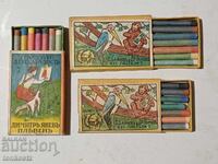 3 pcs. Drawing Pastels 1940s