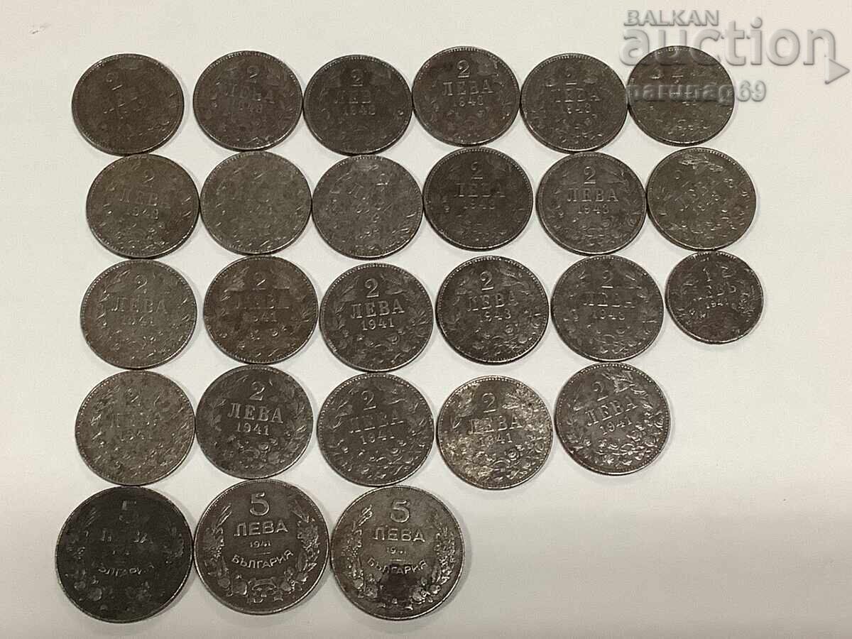 Βουλγαρία Λοτ 26 τεμάχια σιδερένια λεφτά 1941 και 1943 χρονολογία