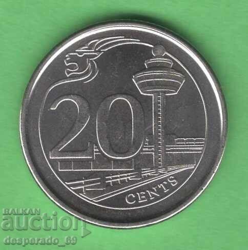(¯`'•.¸ 20 cenți 2013 SINGAPUR UNC- ¸.•'´¯)