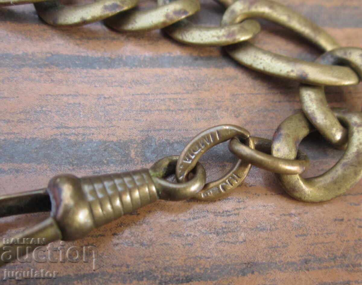 Lanț vechi de bronz pentru ceas de buzunar, marcat - 5 Lanț vechi de bronz pentru ceas de buzunar, marcat - 5