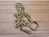 Antique bronze chain for a pocket watch, marked