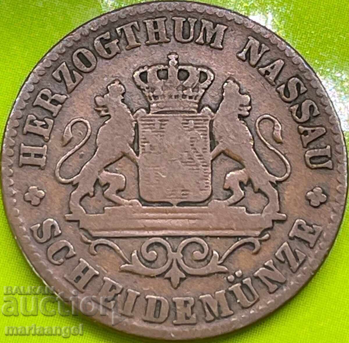Δημοπρασία 1 κρόιτσερ 1859 Γερμανία Νασάου