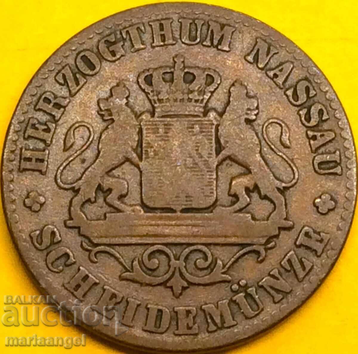 1 κρόιτσερ 1859 Γερμανία Νασάου