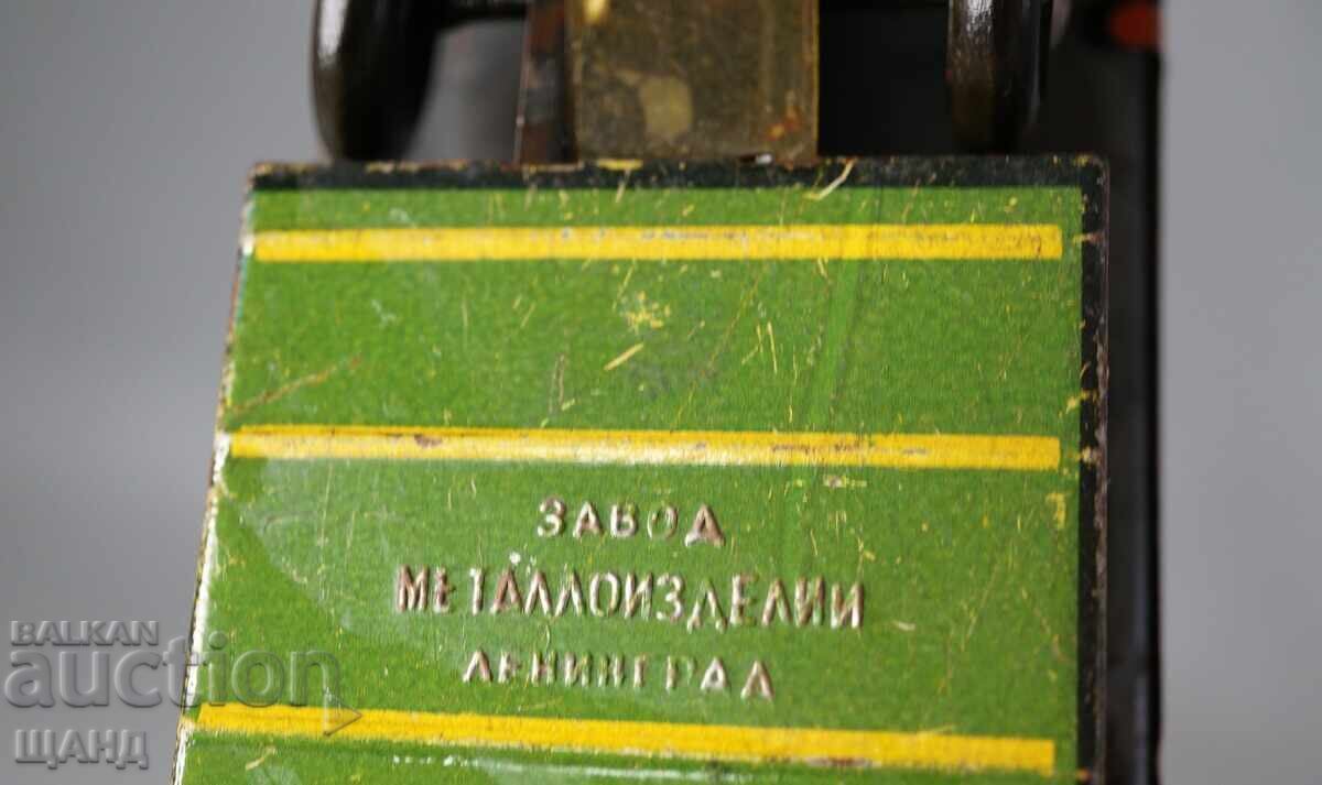 1950 Jucărie mecanică metalică rară rusă Cărucior de marfă - 6