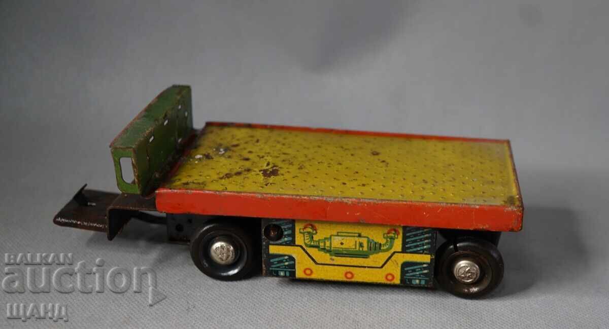 1950 Jucărie mecanică metalică rară rusă Cărucior de marfă