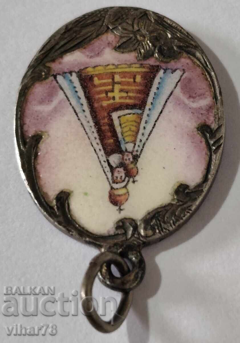 Auction  Enamelled Silver Pendant