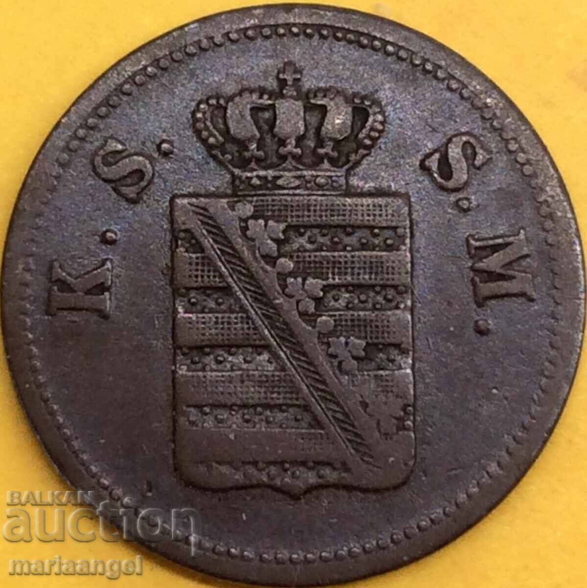 2 Pfennig 1859 Saxonia Germania Dresda Johann - 5