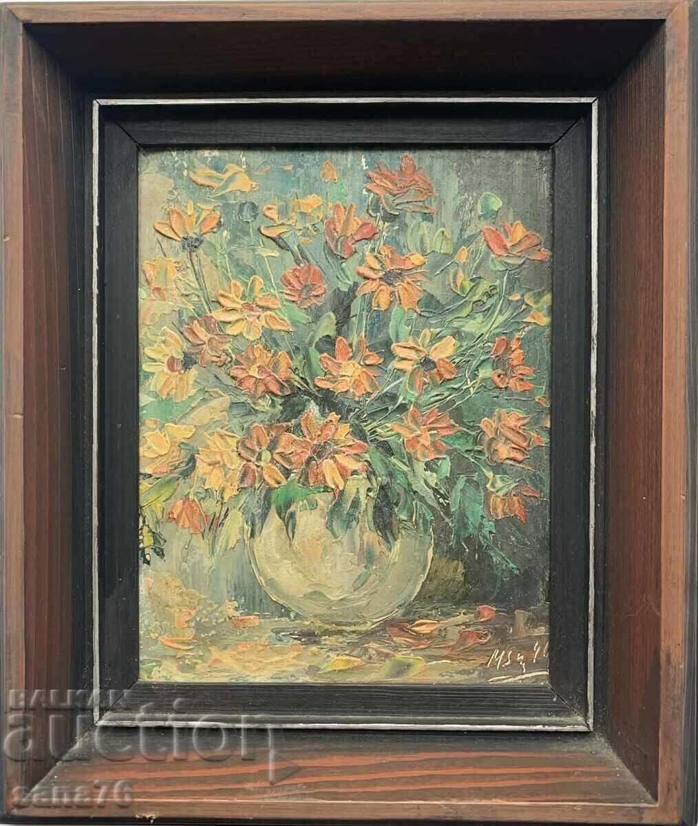 Όμορφη αυθεντική ζωγραφική του Μεθόδιου Ιντάκιεφ - Νεκρή Φύση - 1