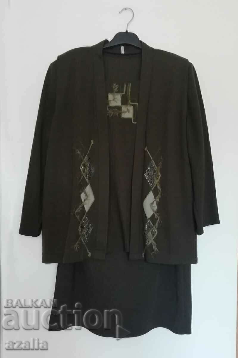 Set de trei piese XL verde oliv pentru femei