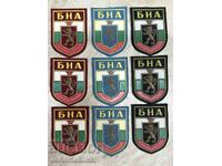 Lot Emblemi na Bŭlgarskata Narodna Armiya do 1989 god.—9 τεμάχια