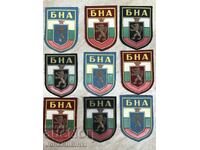 LOT EMBLEME ale ARMATEI POPULARE BULGARE până în 1989 — 9 bucăți