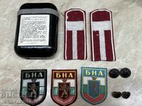 Lot of BNA Emblems, Militia Shoulder Boards, Sent, Officer Buttons