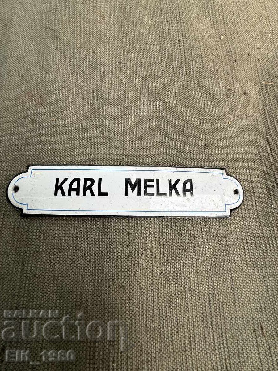 Γερμανική Εμαγιέ Πινακίδα