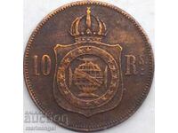 Brazil 1869 10 Reis Peter II Bronze