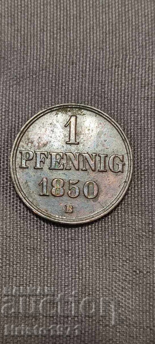 1 Pfennig 1850 Hanovra