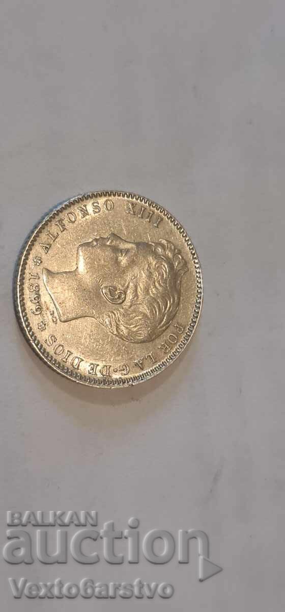 Auction  1 Peseta 1899 - SPAIN - SILVER - BZTs