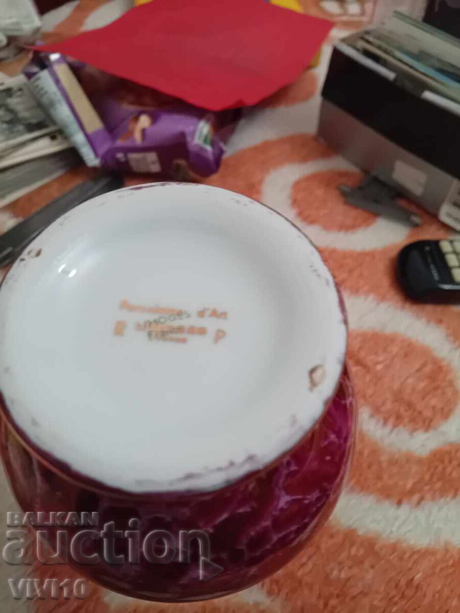 Licitație Vază de porțelan vechi Limoges 20 cm