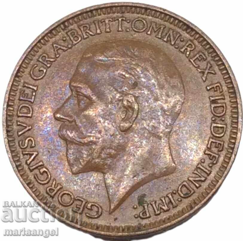 Marea Britanie 1 farthing 1927 regele Edward VII bronz - 7