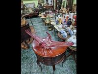 Уникална огромна италианска кристална купа фруктиера Мурано