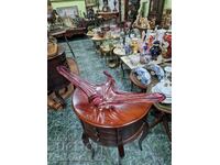 Unique, huge Italian crystal fruit bowl Murano