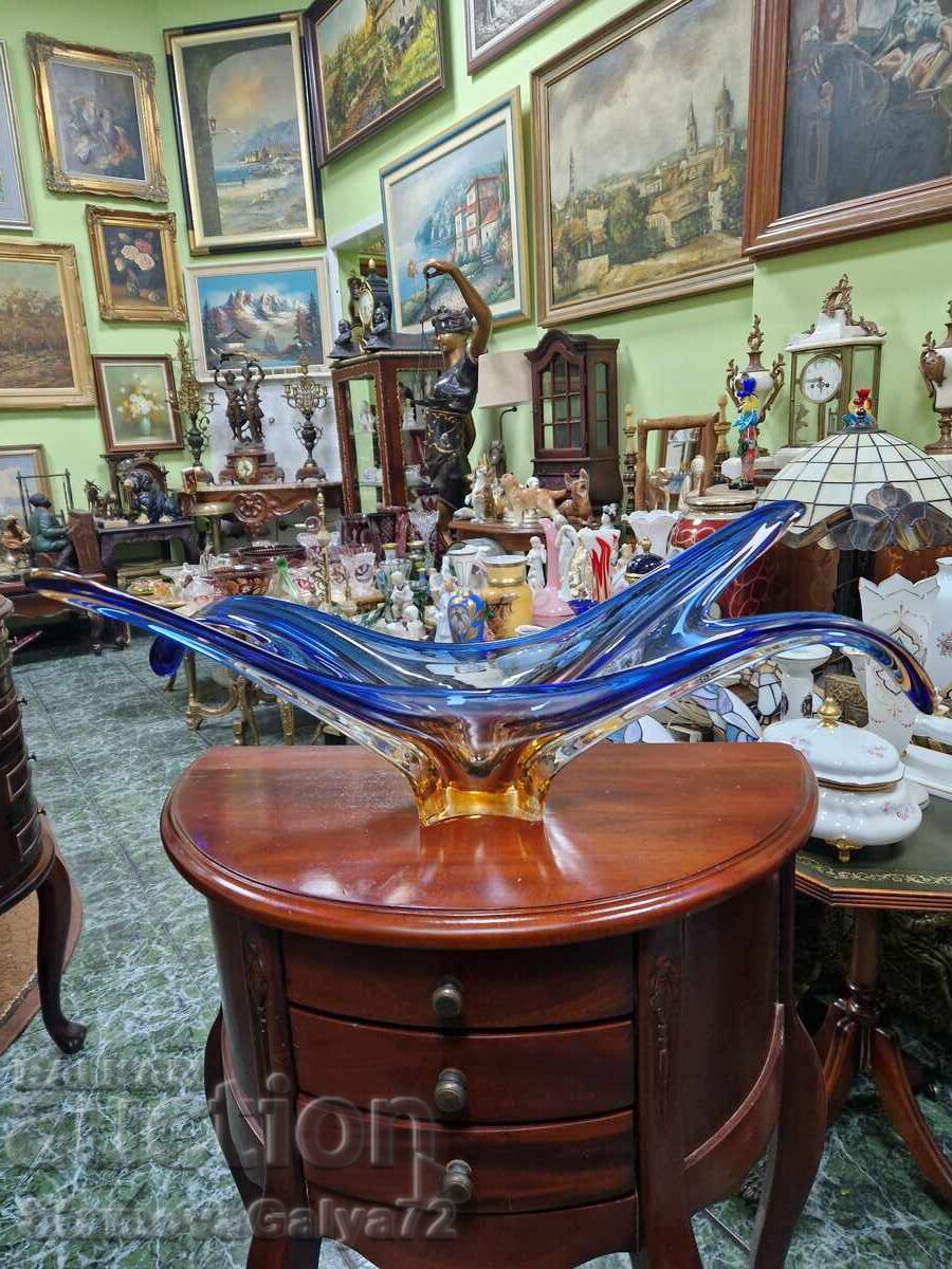 Licitație Bol italian superb din cristal, fructier Murano