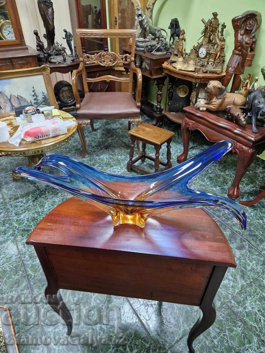 Bol italian superb din cristal, fructier Murano - 7