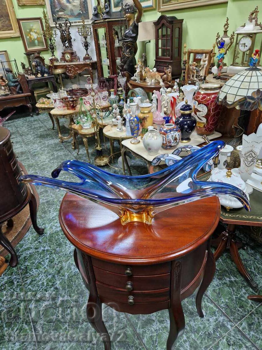 Bol italian superb din cristal, fructier Murano