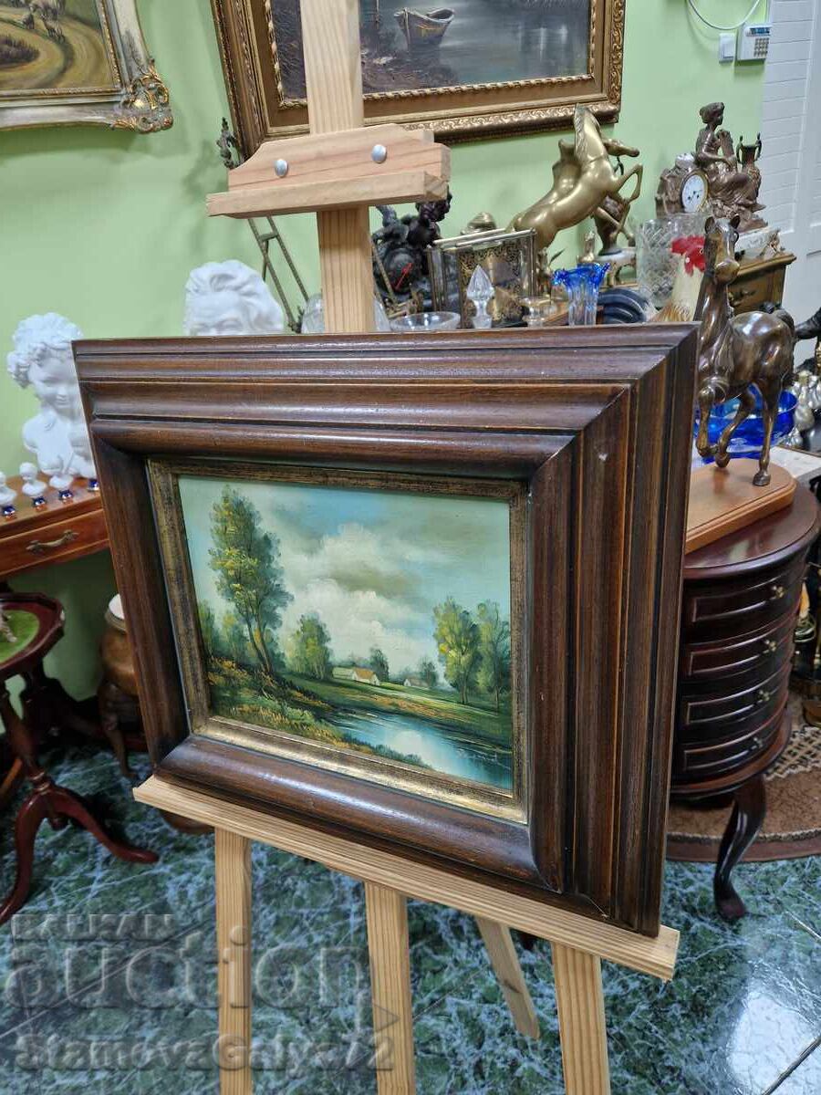 Страхотна белгийска авторска картина масло върху платно - 6