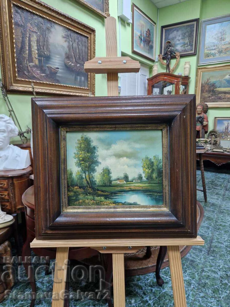 Страхотна белгийска авторска картина масло върху платно