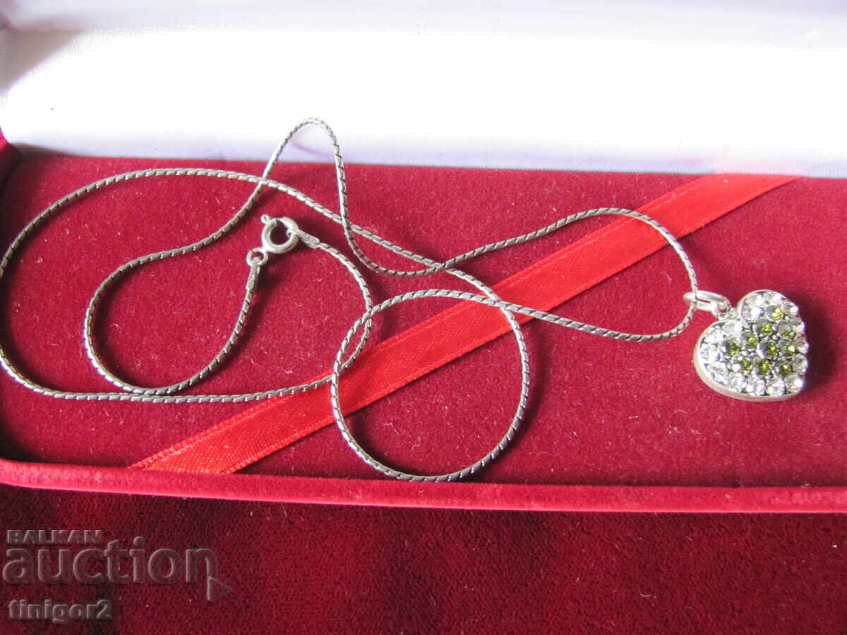 Ασημένιο κολιέ, ζιργκόν, σήμανση 925