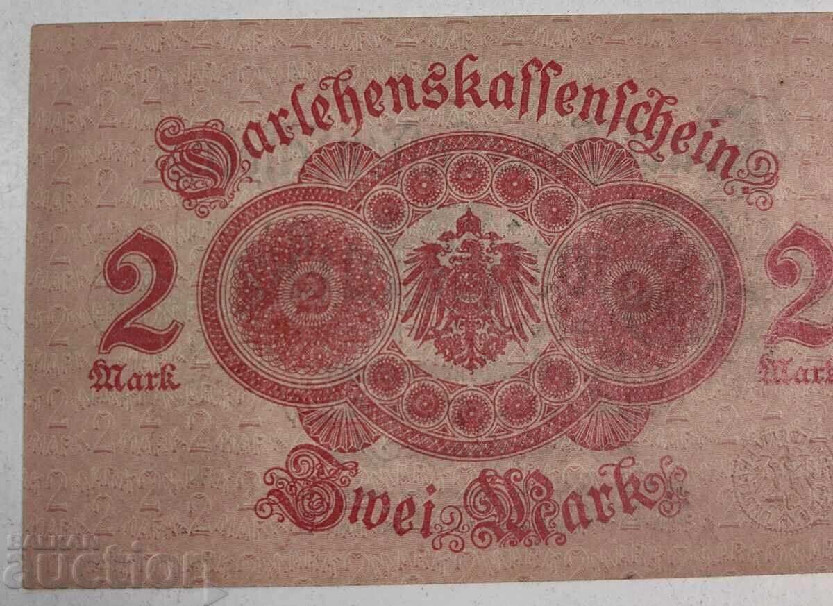 1914 2 DOUĂ MARCI GERMANIA BANCNOTĂ - 5