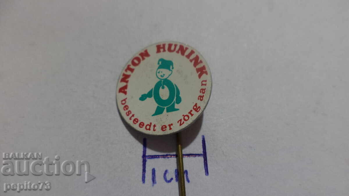 Auction  Advertising badge, Anton Hunink, brand of meat products