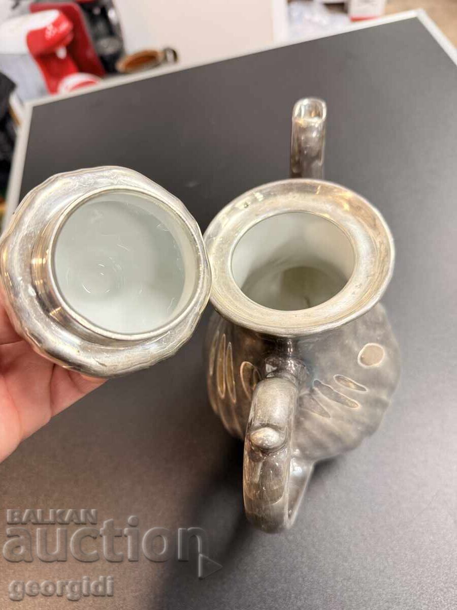 Ceainic german din porțelan cu argintat №7866 - 6