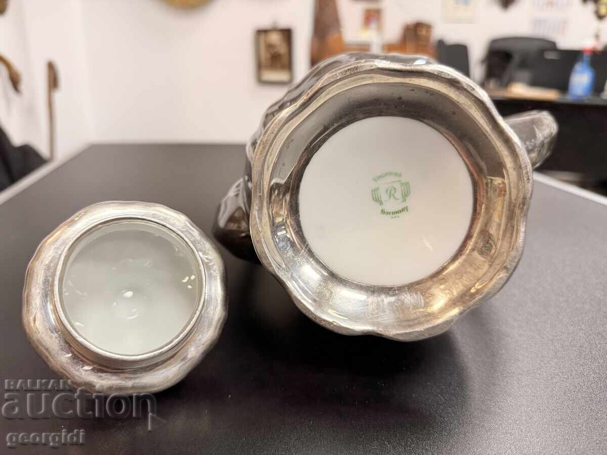 Ceainic german din porțelan cu argintat №7866 - 7