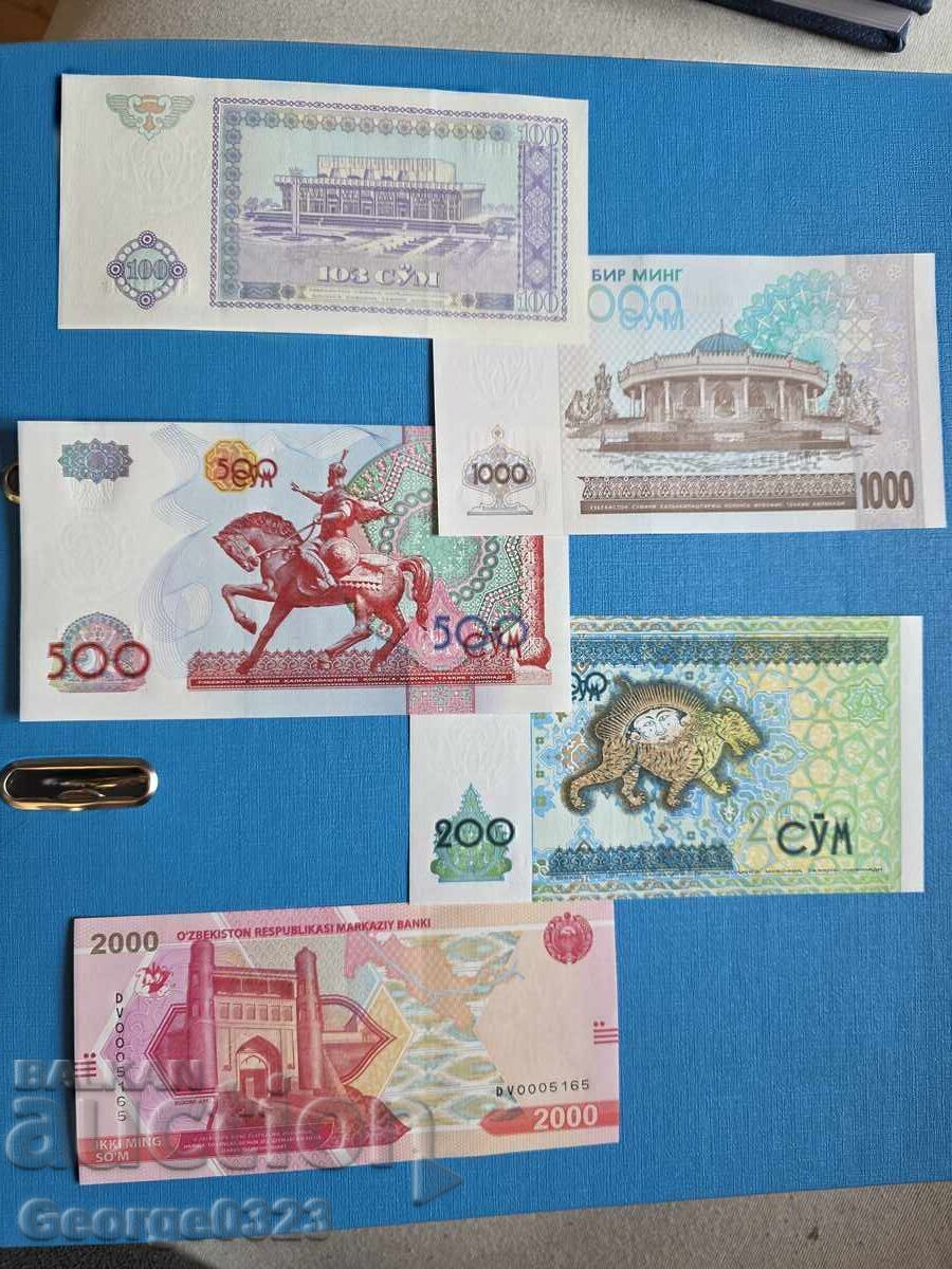 Узбекистан 5 броя сет UNC Нови с цена € 6.00 | 11.74 лв.