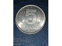 Γερμανία - ΛΔΓ - 5 πφένιγκ 1968