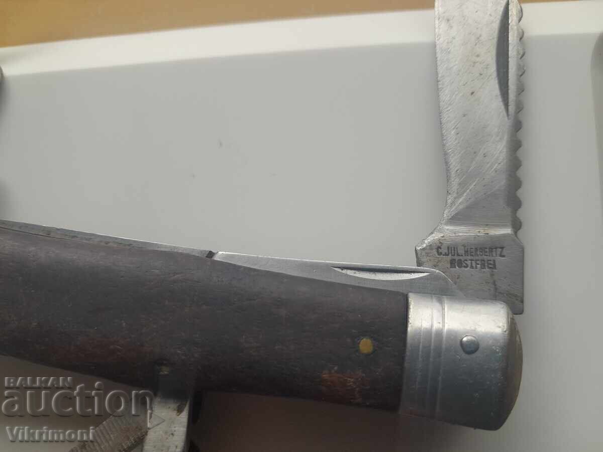 Cuțit german, C.Jul.Herbertz Solingen, militar, scule multiple Cuțit german, C.Jul.Herbertz Solingen, militar, scule multiple