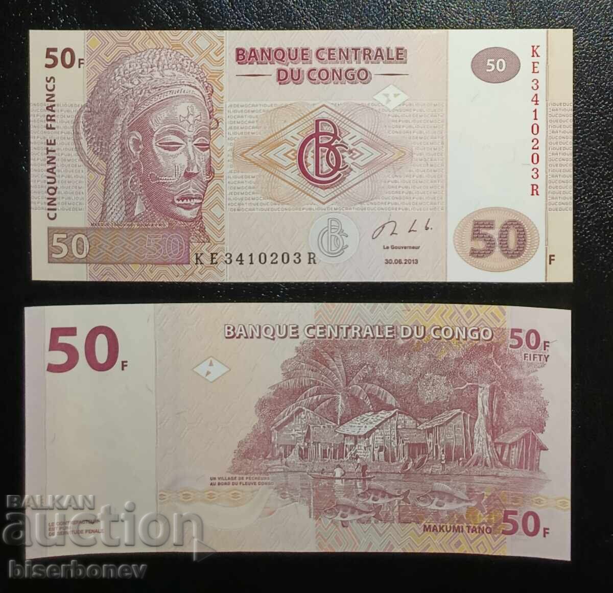 Kongo, Congo, 50 franci 2013, UNC /c