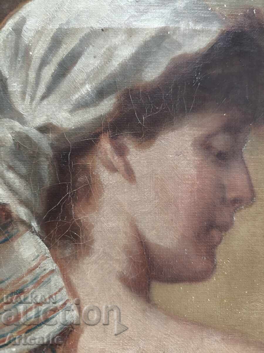 Delivery of Antique oil painting – female portrait, French school,