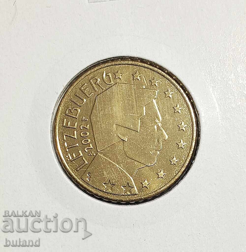 Luxemburg UNC Monedă Euro 50 Cenți 2002 Euro Cent Letzebuerg