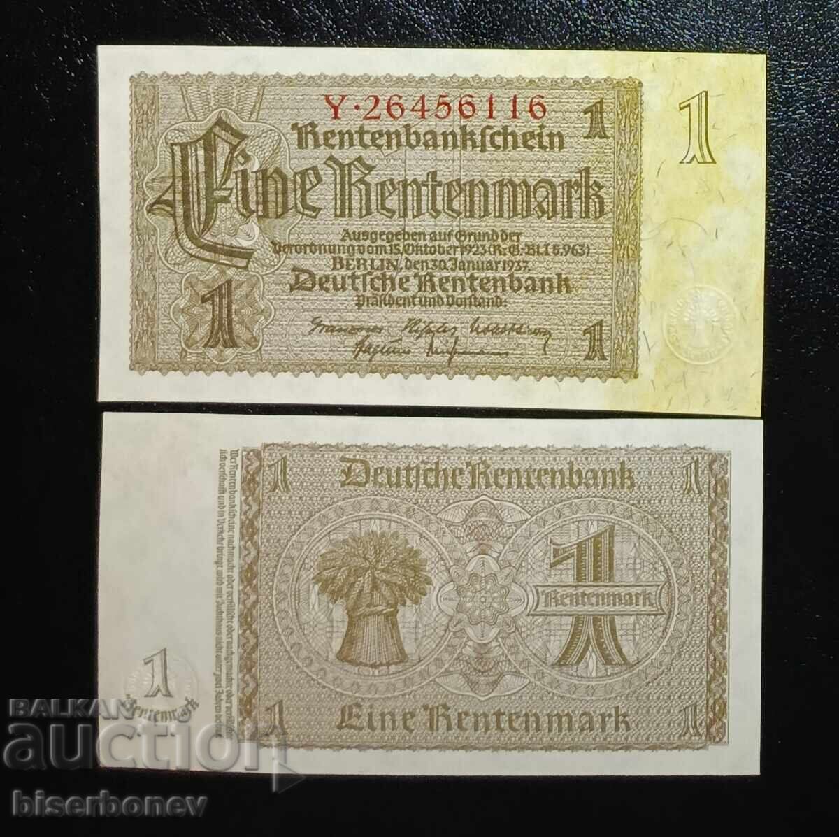 Germania, Germania, 1 Rentenmark 1937, UNC /c