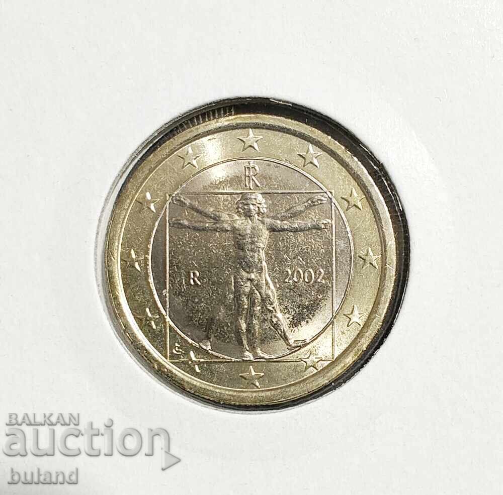 Italy UNC Euro Coin 1 Euro 2002 Bimetal Euro Italy Cent Italy UNC Euro Coin 1 Euro 2002 Bimetal Euro Italy Cent