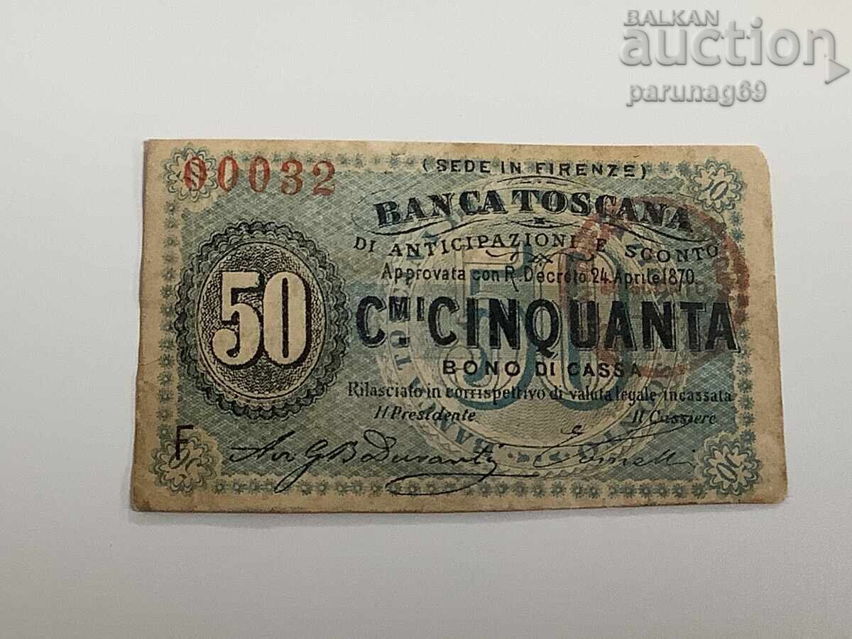 Italia 50 centesimi 1870 Toscana